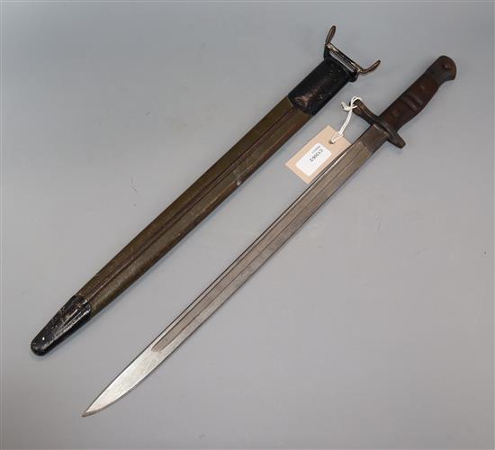 A US WWI M1917 bayonet and sheath